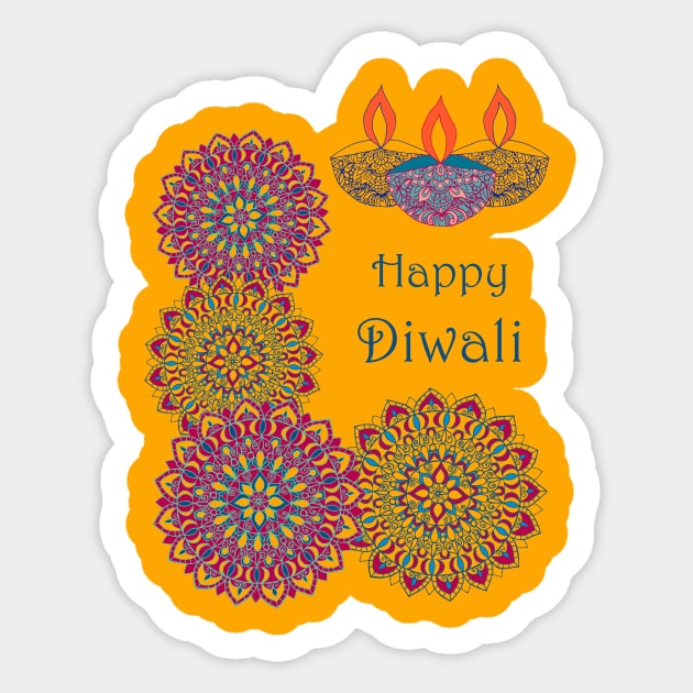 Diwali - Mandalas and Lamps Sticker by MitaDreamDesign